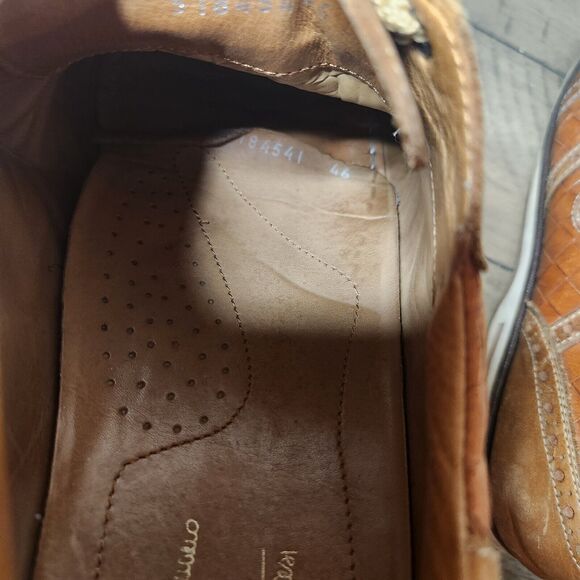 Galizio Torresi Shoes Mens 13 EU 46 Tan Leather Oxford Lace Up SOLES NEED REPAIR - Picture 11 of 11